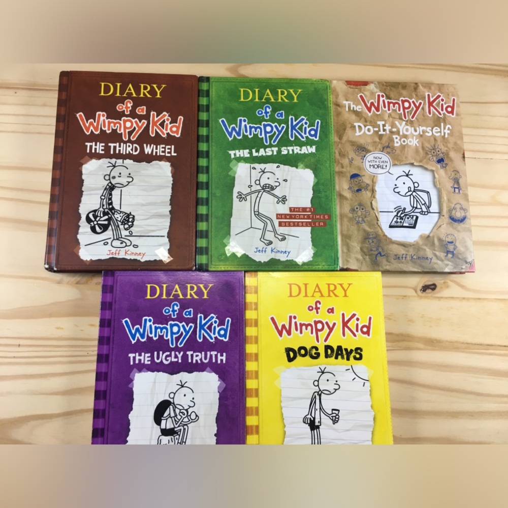 Diary of a Wimpy Kid  Lot Of 5 Hardcover Paperback Dog Days The Last Straw & +